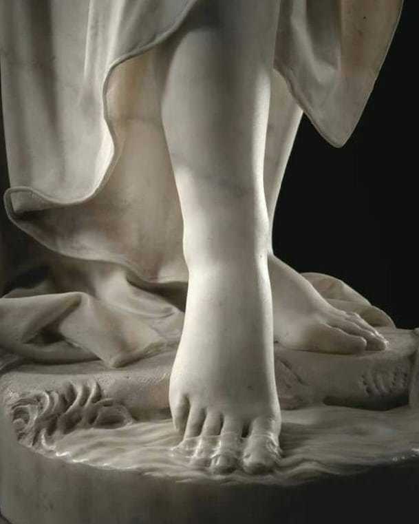 Detalhe de Ninfa - Giovanni BATTISTA LOMBARDI. (1858,Itália .) -